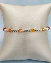 Load image into Gallery viewer, Fireball Orange “By the Yard” Swarovski Crystal Silver Bracelet - Our Whole Heart