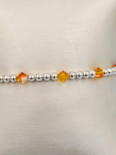 Load image into Gallery viewer, Fireball Orange “By the Yard” Swarovski Crystal Silver Bracelet - Our Whole Heart