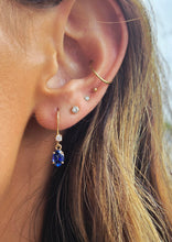 Load image into Gallery viewer, Tanzanite &amp; Diamond Leverback Earrings - 14K Yellow Gold