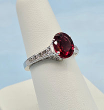 Load image into Gallery viewer, 2 Carat Pink Tourmaline &amp; Diamond Ring - 18K White Gold