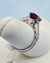 Load image into Gallery viewer, 2 Carat Pink Tourmaline &amp; Diamond Ring - 18K White Gold