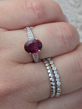 Load image into Gallery viewer, 2 Carat Pink Tourmaline &amp; Diamond Ring - 18K White Gold