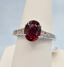 Load image into Gallery viewer, 2 Carat Pink Tourmaline &amp; Diamond Ring - 18K White Gold