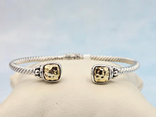 Load image into Gallery viewer, Hammered Gold on Silver Bangle Bracelet - Samuel B
