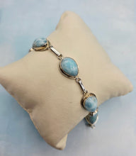 Load image into Gallery viewer, Larimar &amp; Sterling Silver Bracelet - Estate