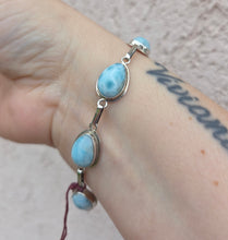Load image into Gallery viewer, Larimar &amp; Sterling Silver Bracelet - Estate