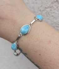 Load image into Gallery viewer, Larimar &amp; Sterling Silver Bracelet - Estate