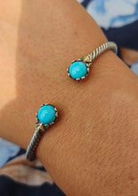 Load image into Gallery viewer, Glow Bangle - Sleeping Beauty Turquoise Stones - Samuel B
