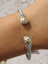 Load image into Gallery viewer, Hammered Gold on Silver Bangle Bracelet - Samuel B