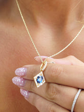 Load image into Gallery viewer, Sapphire &amp; Diamond Pendant - 18KT