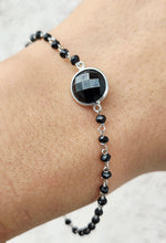 Load image into Gallery viewer, Black Spinel Bracelet - Sterling Silver