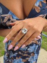 Load image into Gallery viewer, 5.70 Carat Cushion Cu Aquamarine Ring with Diamond Halo - 18K White Gold