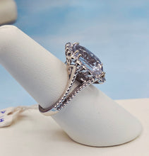 Load image into Gallery viewer, 5.70 Carat Cushion Cu Aquamarine Ring with Diamond Halo - 18K White Gold