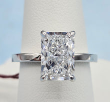 Load image into Gallery viewer, 3 Carat Radiant Cut Lab Diamond Engagement Ring - 14K White Gold - Marie's Custom Design
