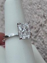 Load image into Gallery viewer, 3 Carat Radiant Cut Lab Diamond Engagement Ring - 14K White Gold - Marie's Custom Design