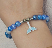 Load image into Gallery viewer, "Whale Tail" with Larimar Charm Bracelet - TJazelle