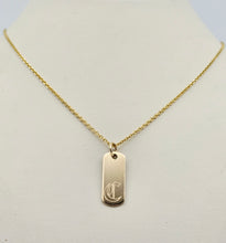 Load image into Gallery viewer, Custom "C" Old English Dog Tag Necklace