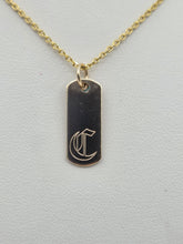 Load image into Gallery viewer, Custom "C" Old English Dog Tag Necklace