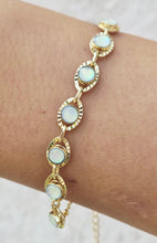 Load image into Gallery viewer, Opalite Gold Plated Cleo Bracelet - Adjustable