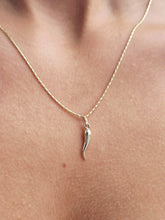 Load image into Gallery viewer, Italian Horn on 18" Razza Chain  - 14K Yellow Gold