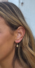 Load image into Gallery viewer, Gold Ball Dangle Leverback Earrings - 14K Yellow Gold