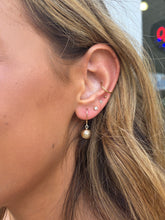Load image into Gallery viewer, Gold Ball Dangle Leverback Earrings - 14K Yellow Gold