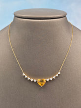 Load image into Gallery viewer, Yellow Sapphire &amp; Diamond Heart Necklace - 18K Yellow Gold