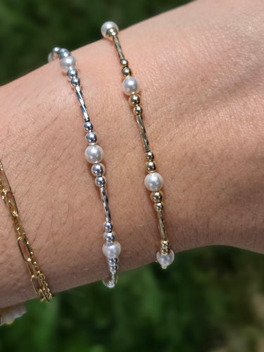 Pearl Tube Beaded Bracelet- Our Whole Heart