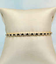 Load image into Gallery viewer, Diamond &amp; Black Onyx Flex Bangle - 14k Gold