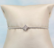 Load image into Gallery viewer, .12 Diamond North Star Flex Italian Bangle - 14K White Gold