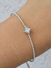 Load image into Gallery viewer, .12 Diamond North Star Flex Italian Bangle - 14K White Gold