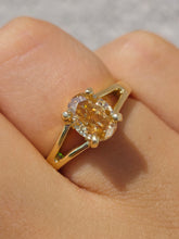 Load image into Gallery viewer, 1 Carat Yellow Moissanite Diamond Ring - 14K Yellow Gold - Marie's Custom Design
