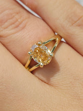 Load image into Gallery viewer, 1 Carat Yellow Moissanite Diamond Ring - 14K Yellow Gold - Marie's Custom Design