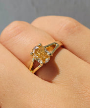 Load image into Gallery viewer, 1 Carat Yellow Moissanite Diamond Ring - 14K Yellow Gold - Marie's Custom Design