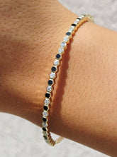 Load image into Gallery viewer, Diamond &amp; Black Onyx Flex Bangle - 14k Gold