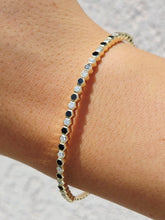 Load image into Gallery viewer, Diamond &amp; Black Onyx Flex Bangle - 14k Gold