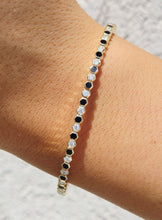 Load image into Gallery viewer, Diamond &amp; Black Onyx Flex Bangle - 14k Gold