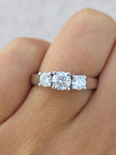 Load image into Gallery viewer, Past Present Future Diamond Ring - 14K White Gold