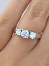 Load image into Gallery viewer, Past Present Future Diamond Ring - 14K White Gold