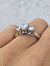 Load image into Gallery viewer, Past Present Future Diamond Ring - 14K White Gold