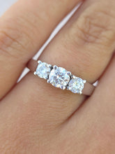 Load image into Gallery viewer, Past Present Future Diamond Ring - 14K White Gold