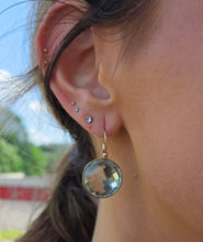 Load image into Gallery viewer, 14K Yellow Gold Green Amethyst Earrings