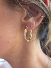 Load image into Gallery viewer, Twisted Gold Hoops - 14K Yellow Gold