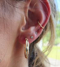 Load image into Gallery viewer, Twisted Gold Hoops - 14K Yellow Gold