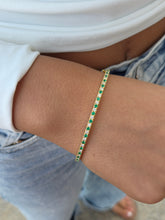 Load image into Gallery viewer, Diamond &amp; Emerald Bangle - 14k Gold