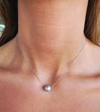 Load image into Gallery viewer, 14K Diamond Ball on White Gold Sparkle Chain