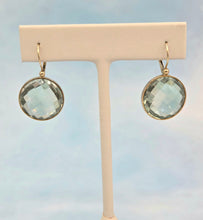 Load image into Gallery viewer, 14K Yellow Gold Green Amethyst Earrings