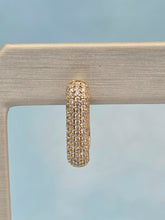 Load image into Gallery viewer, Rectangle Diamond Huggies - 14k Yellow Gold