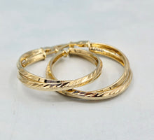 Load image into Gallery viewer, Twisted Gold Hoops - 14K Yellow Gold