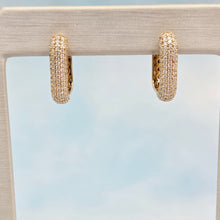 Load image into Gallery viewer, Rectangle Diamond Huggies - 14k Yellow Gold